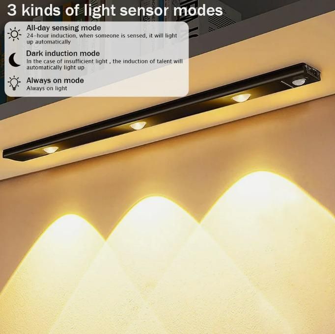 LED PIR Motion Sensor Cabinet lights With USB Rechargeable